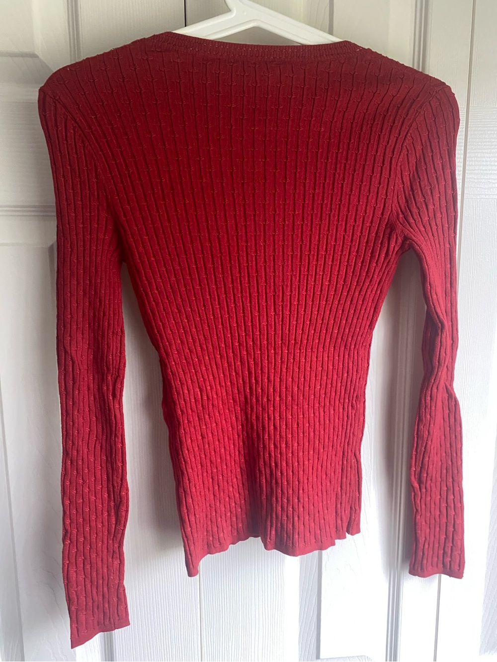 NWT Sezane Pull Dita Red Ribbed Long-Sleeve Sweater Size XS - Picture 9 of 12